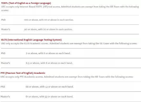 南加州大學(xué)語(yǔ)言要求