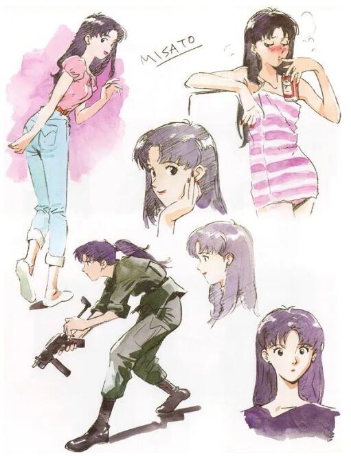 貞本義行的美里設定圖